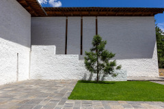 The narrow windows to the hotel.