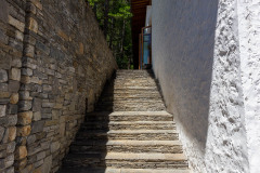 Steps to one of the entrances to the hotel