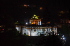 Tashichho Dzong at night