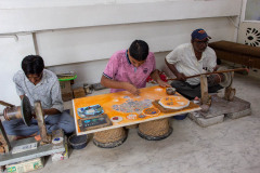 Demonstration of doing stone inlay work