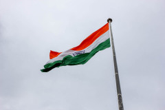 The large India flag near the Pakistan border