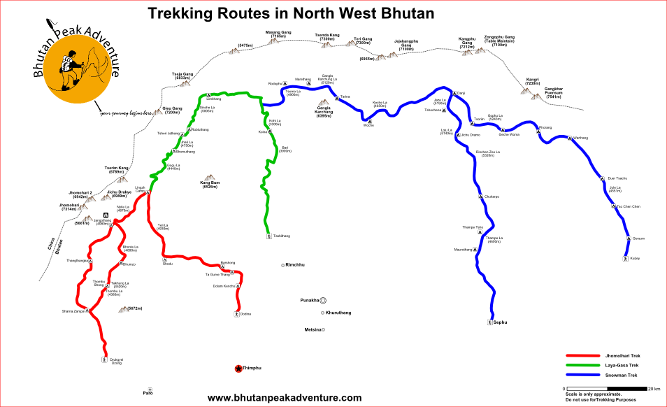 Trekking Maps Bhutan